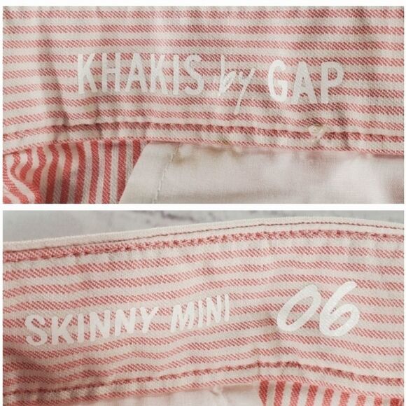 🔹️Gap Pink & White Striped Skinny Mini Pants Size 6/28 - Picture 9 of 12